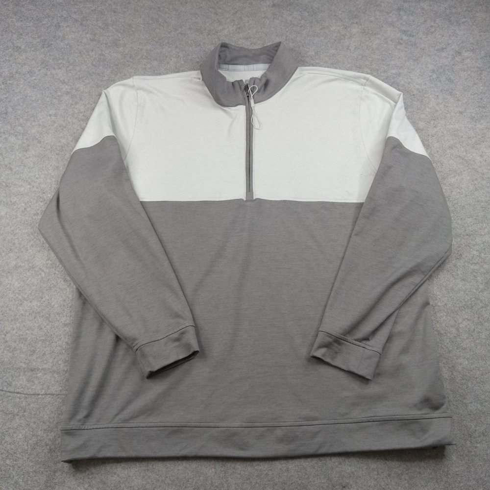 Puma Pullover Mens 2XL Gray Colorblock 1/4 Zip‎ Long Sleeve Stretch Golf Top
